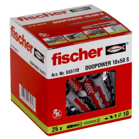 Mocowanie uniwersalne z wkrętem DUOPOWER 10X50 S 25szt. Mocowanie uniwersalne z wkrętem DUOPOWER 10X50 S 25szt.