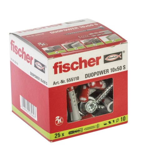 Mocowanie uniwersalne z wkrętem DUOPOWER 10X50 S 25szt. Mocowanie uniwersalne z wkrętem DUOPOWER 10X50 S 25szt.