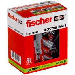 Mocowanie uniwersalne z wkrętem Fischer DUOPOWER 12X60 S (wersja długa) 10szt.