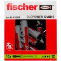 Mocowanie uniwersalne z wkrętem Fischer DUOPOWER 12X60 S (wersja długa) 10szt.
