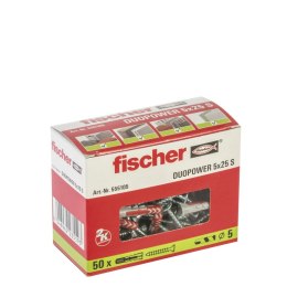 Mocowanie uniwersalne z wkrętem Fischer DUOPOWER 5X25 S 50szt.