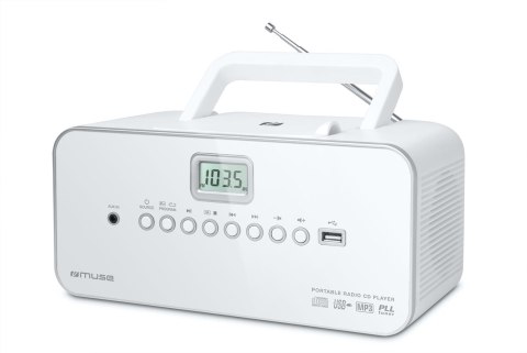 Muza | M-28RDW | Przenośne radio Odtwarzacz CD/MP3 z USB | Biały