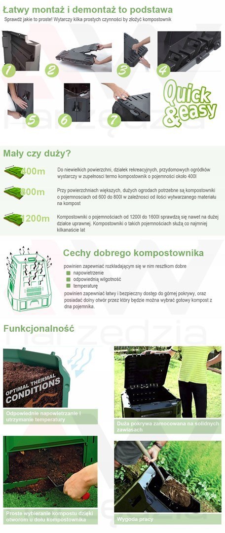 PROSPERPLAST KOMPOSTOWNIK 380L CZARNY 82 x 72 x 72cm PROSPERPLAST KOMPOSTOWNIK 380L CZARNY 82 x 72 x 72cm