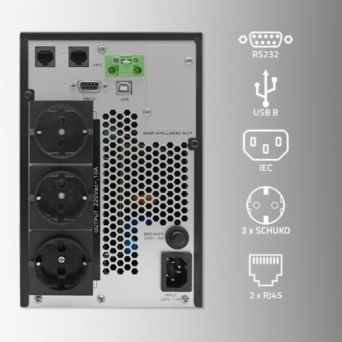 QOLTEC ZASILACZ AWARYJNY UPS 2KVA | 2000W | POWER FACTOR 1.0 | LCD | EPO | USB | ON-LINE QOLTEC ZASILACZ AWARYJNY UPS 2KVA | 2000W | POWER FACTOR 1.0 | LCD | EPO | USB | ON-LINE