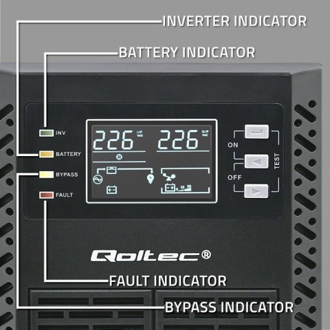 QOLTEC ZASILACZ AWARYJNY UPS 2KVA | 2000W | POWER FACTOR 1.0 | LCD | EPO | USB | ON-LINE QOLTEC ZASILACZ AWARYJNY UPS 2KVA | 2000W | POWER FACTOR 1.0 | LCD | EPO | USB | ON-LINE