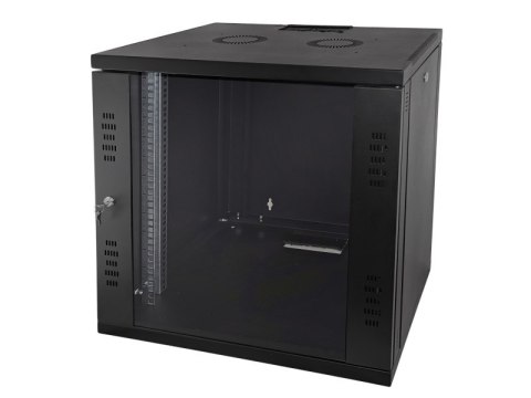 Szafa wisząca 15U, STRONG RACK, 600x450, czarna, drzwi szklane, jednoskrzydłowe, tył osłona pełna, osłony boczne zamykane na klu Szafa wisząca 15U, STRONG RACK, 600x450, czarna, drzwi szklane, jednoskrzydłowe, tył osłona pełna, osłony boczne zamykane na klu