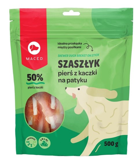 MACED Szaszłyk pierś z kaczki na patyku - przysmak dla psa - 500 g MACED Szaszłyk pierś z kaczki na patyku - przysmak dla psa - 500 g