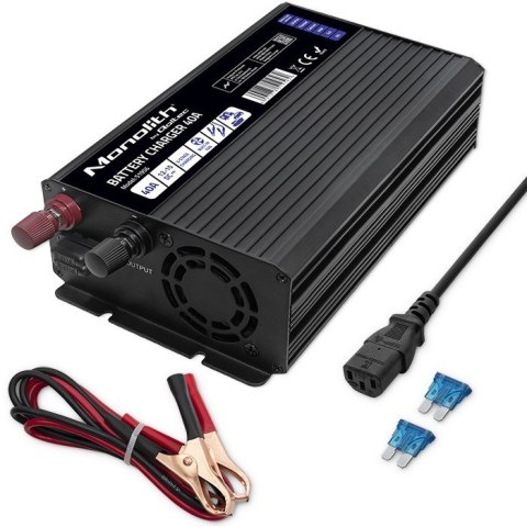 QOLTEC ŁADOWARKA DO AKUMULATORÓW LIFEPO4 AGM GEL SLA | 40A | 12V QOLTEC ŁADOWARKA DO AKUMULATORÓW LIFEPO4 AGM GEL SLA | 40A | 12V