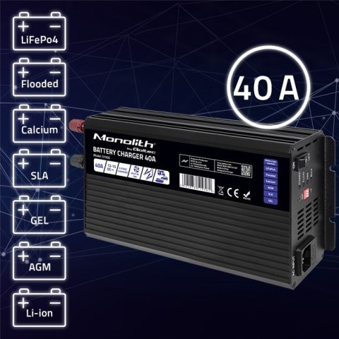 QOLTEC ŁADOWARKA DO AKUMULATORÓW LIFEPO4 AGM GEL SLA | 40A | 12V QOLTEC ŁADOWARKA DO AKUMULATORÓW LIFEPO4 AGM GEL SLA | 40A | 12V