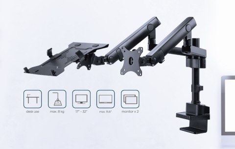 DISPLAY ACC MOUNTING ARM/NB TRAY MA-DA3-02 GEMBIRD DISPLAY ACC MOUNTING ARM/NB TRAY MA-DA3-02 GEMBIRD