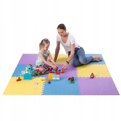 Mata puzzle Multipack One Fitness MP10 żółto-niebiesko-fioletowe 9 elementów 10 mm Mata puzzle Multipack One Fitness MP10 żółto-niebiesko-fioletowe 9 elementów 10 mm