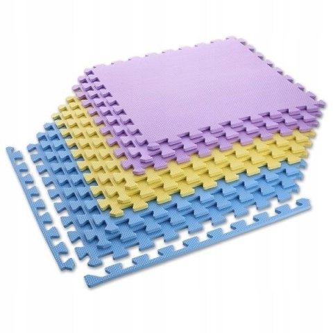 Mata puzzle Multipack One Fitness MP10 żółto-niebiesko-fioletowe 9 elementów 10 mm Mata puzzle Multipack One Fitness MP10 żółto-niebiesko-fioletowe 9 elementów 10 mm
