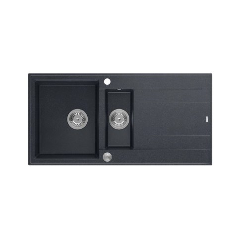 Zlewozmywak granitowy QUADRON EVAN 156 czarny wpuszczany + syfon Push-2-Open