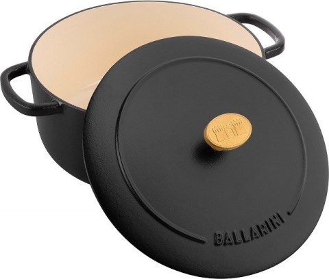 Garnek żeliwny okrągły Ballarini Bellamonte - Czarny, 5.5 ltr Garnek żeliwny okrągły Ballarini Bellamonte - Czarny, 5.5 ltr