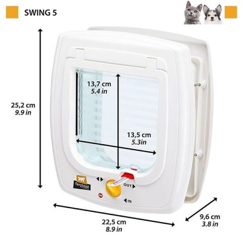 FERPLAST SWING 5 TUNNEL GREY - drzwiczki szare FERPLAST SWING 5 TUNNEL GREY - drzwiczki szare