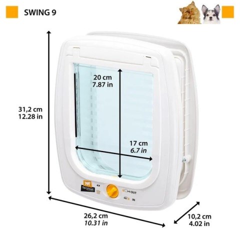 FERPLAST SWING 9 SET GREY - drzwiczki dla kotów i małych psów szare FERPLAST SWING 9 SET GREY - drzwiczki dla kotów i małych psów szare