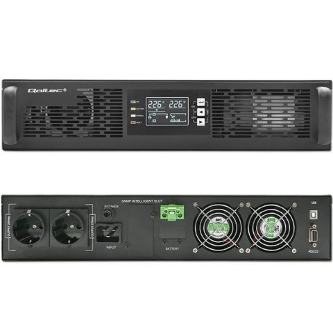 QOLTEC ZASILACZ AWARYJNY DO RACK 3KVA | 3000W | POWER FACTOR 1.0 | LCD | EPO | USB | ON-LINE QOLTEC ZASILACZ AWARYJNY DO RACK 3KVA | 3000W | POWER FACTOR 1.0 | LCD | EPO | USB | ON-LINE