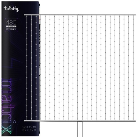 Twinkly Matrix - 480 RGB LED Lampki w kształcie pereł, przezroczysty przewód, 3.3x3.3ft typ wtyczki F Twinkly Matrix - 480 RGB LED Lampki w kształcie pereł, przezroczysty przewód, 3.3x3.3ft typ wtyczki F