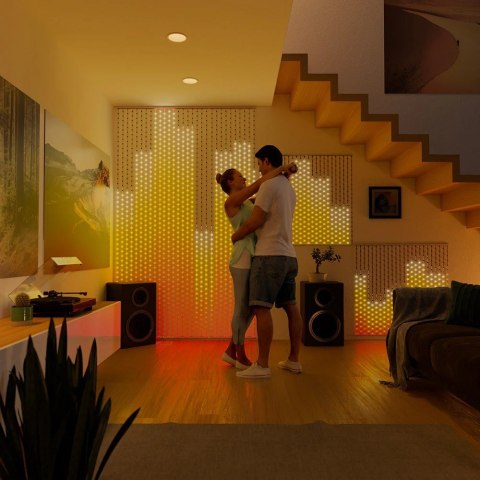 Twinkly Matrix - 500 RGB LED Lampki w kształcie pereł, przezroczysty przewód, 1.7x7.8ft typ wtyczki F Twinkly Matrix - 500 RGB LED Lampki w kształcie pereł, przezroczysty przewód, 1.7x7.8ft typ wtyczki F