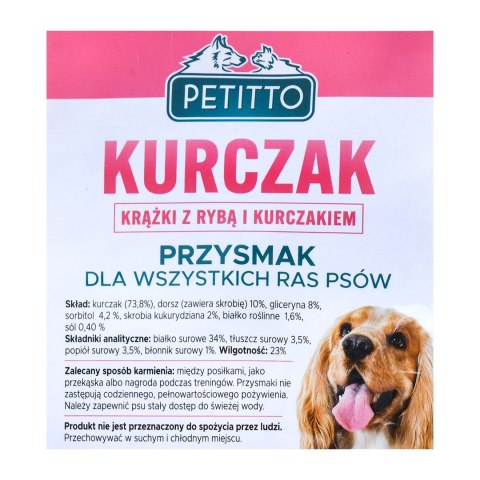 PETITTO Krążki z rybą i kurczakiem 500G PETITTO Krążki z rybą i kurczakiem 500G
