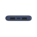 POWERBANK 10.000 MAH 12W INKL./USB-A/USB-C KABEL 15CM BLAU