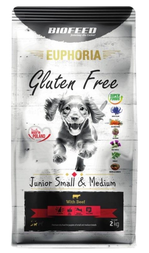 BIOFEED Euphoria G-F SMALL&MID wołowina 2kg BIOFEED Euphoria G-F SMALL&MID wołowina 2kg