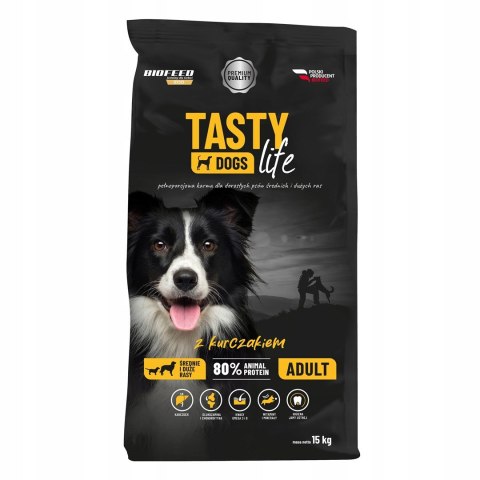 BIOFEED TASTY LIFE - karma sucha dla dorosłych psów średnich i dużych ras z kurczakiem 15kg BIOFEED TASTY LIFE - karma sucha dla dorosłych psów średnich i dużych ras z kurczakiem 15kg