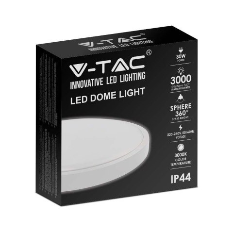 Plafon V-TAC 30W LED Okrągły IP44 42cm Biały VT-8630W-RD 3000K 3000lm Plafon V-TAC 30W LED Okrągły IP44 42cm Biały VT-8630W-RD 3000K 3000lm