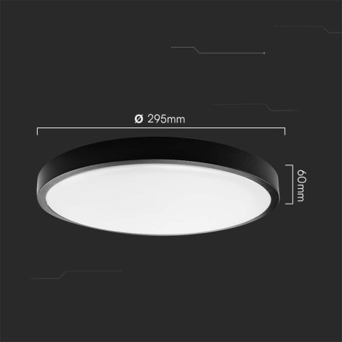 Plafon V-TAC 36W LED Okrągły 42cm Natynkowy IP44 Czarny VT-8630B 4000K 3820lm Plafon V-TAC 36W LED Okrągły 42cm Natynkowy IP44 Czarny VT-8630B 4000K 3820lm