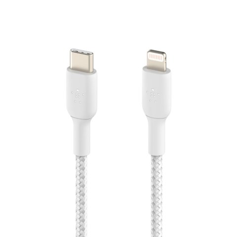 BELKIN KABEL BRAIDED USB-C - LIGHTNING, 1M, BIAŁY BELKIN KABEL BRAIDED USB-C - LIGHTNING, 1M, BIAŁY