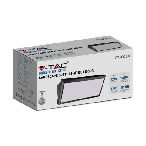 Oprawa Ścienna V-TAC 12W LED Ukośna Czarna IP65 VT-8054 4000K 1250lm Oprawa Ścienna V-TAC 12W LED Ukośna Czarna IP65 VT-8054 4000K 1250lm