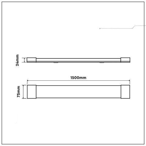 Oprawa V-TAC 38W LED Liniowa Natynkowa 150CM 155Lm/W VT-8338 6500K 5900lm 5 Lat Gwarancji Oprawa V-TAC 38W LED Liniowa Natynkowa 150CM 155Lm/W VT-8338 6500K 5900lm 5 Lat Gwarancji