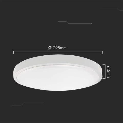Plafon V-TAC 18W LED Okrągły 25cm Natynkowy Pilot Czujnik Ruchu IP44 Biały VT-8618S 4000K 1830lm Plafon V-TAC 18W LED Okrągły 25cm Natynkowy Pilot Czujnik Ruchu IP44 Biały VT-8618S 4000K 1830lm