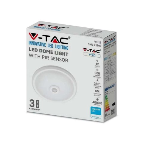 Plafon LED V-TAC SAMSUNG CHIP 12W Czujnik Ruchu VT-13 6500K 900lm 3 Lata Gwarancji Plafon LED V-TAC SAMSUNG CHIP 12W Czujnik Ruchu VT-13 6500K 900lm 3 Lata Gwarancji