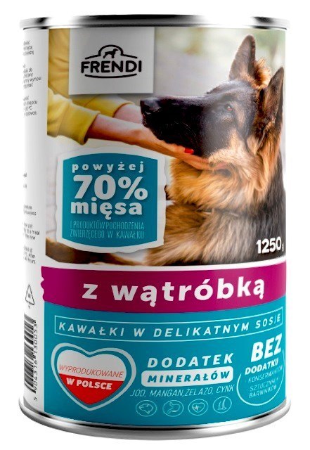 Frendi puszka dla psa z wątróbką w sosie 1250 g Frendi puszka dla psa z wątróbką w sosie 1250 g
