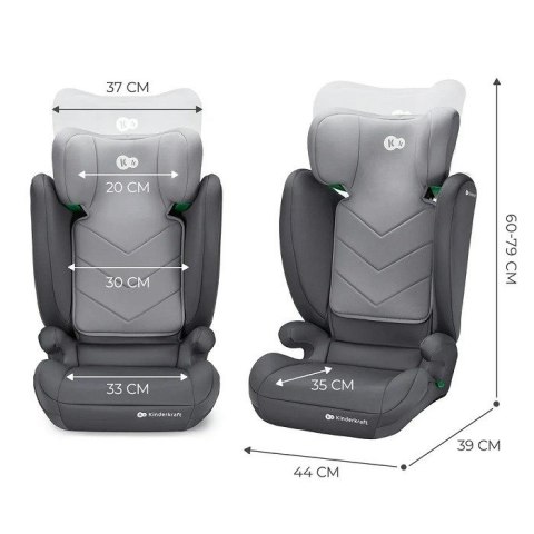 Kinderkraft fotelik samochodowy I-SPARK i-Size 100-150cm szary Kinderkraft fotelik samochodowy I-SPARK i-Size 100-150cm szary