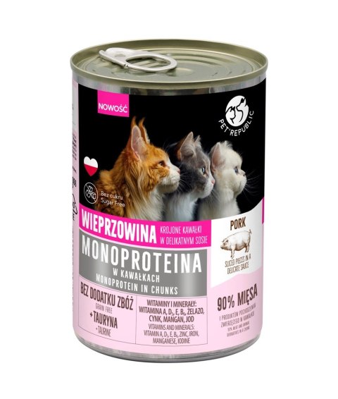 PetRepublic MONOPROTEINA dla kota wieprz. sos 400 g PetRepublic MONOPROTEINA dla kota wieprz. sos 400 g