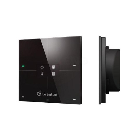 Grenton Smart panel/ 4 pola dotykowe/ wyświetlacz OLED/ TF-Bus/ czarny szklany front Grenton Smart panel/ 4 pola dotykowe/ wyświetlacz OLED/ TF-Bus/ czarny szklany front