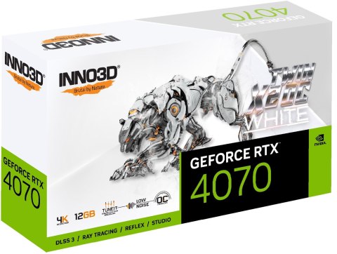 INNO3D GeForce RTX 4070 Twin X2 OC Biały, 12288 MB GDDR6X INNO3D GeForce RTX 4070 Twin X2 OC Biały, 12288 MB GDDR6X