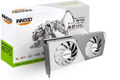 INNO3D GeForce RTX 4070 Twin X2 OC Biały, 12288 MB GDDR6X INNO3D GeForce RTX 4070 Twin X2 OC Biały, 12288 MB GDDR6X