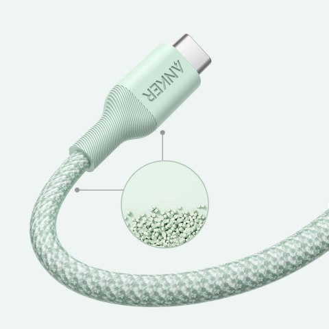Kabel Anker 544 USB-C do USB-C Bio-Nylon 1.8m 140W zielony Kabel Anker 544 USB-C do USB-C Bio-Nylon 1.8m 140W zielony