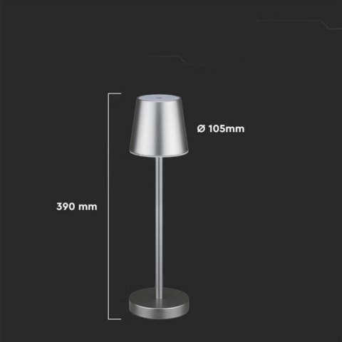 Lampka Biurkowa Nocna V-TAC 3W LED Ładowanie Ściemnianie Szara VT-7703 4000K 70lm Lampka Biurkowa Nocna V-TAC 3W LED Ładowanie Ściemnianie Szara VT-7703 4000K 70lm
