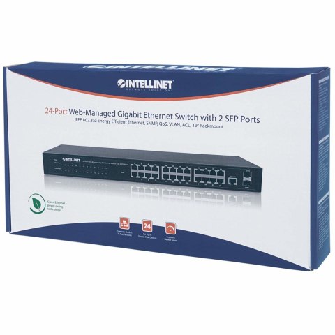 INTELLINET GIGA SWITCH 24X RJ45 + 2X SFP WEB-SMART VLAN QOS RACK 560917 INTELLINET GIGA SWITCH 24X RJ45 + 2X SFP WEB-SMART VLAN QOS RACK 560917