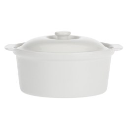 Okrągła waza z pokrywą Cortona - Biały, 28 cm