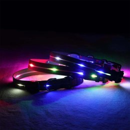 DOGGYVILLAGE OBROŻA Z KOLOROWĄ ILUMINACJĄ LED CZARNA MT7114