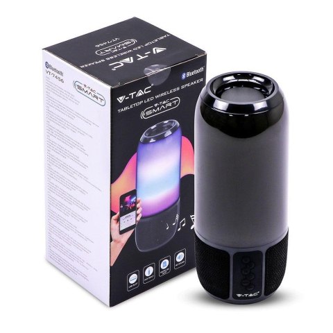 Bezprzewodowy inteligentny głośnik LED V-TAC z technologią Bluetooth 2x3W USB Micro SD Czarny VT-7456 Bezprzewodowy inteligentny głośnik LED V-TAC z technologią Bluetooth 2x3W USB Micro SD Czarny VT-7456