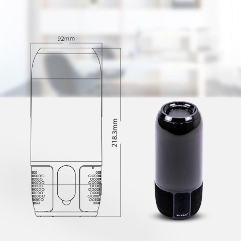 Bezprzewodowy inteligentny głośnik LED V-TAC z technologią Bluetooth 2x3W USB Micro SD Czarny VT-7456 Bezprzewodowy inteligentny głośnik LED V-TAC z technologią Bluetooth 2x3W USB Micro SD Czarny VT-7456