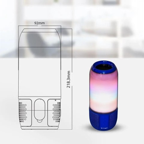 Bezprzewodowy inteligentny głośnik LED V-TAC z technologią Bluetooth 2x3W USB Micro SD Niebieski VT-7456 Bezprzewodowy inteligentny głośnik LED V-TAC z technologią Bluetooth 2x3W USB Micro SD Niebieski VT-7456
