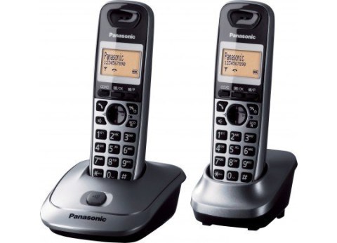 Telefon bezprzewodowy Panasonic KX-TG 2512 Duo Szary Telefon bezprzewodowy Panasonic KX-TG 2512 Duo Szary