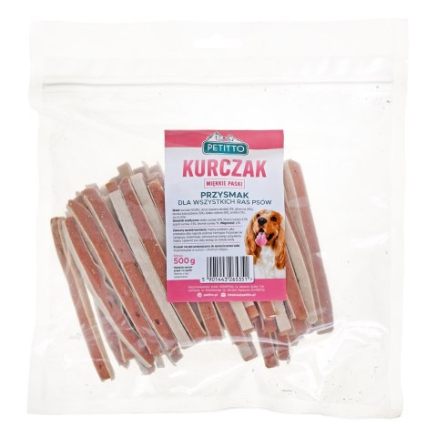 PETITTO Miękkie paski z kurczaka 500G PETITTO Miękkie paski z kurczaka 500G
